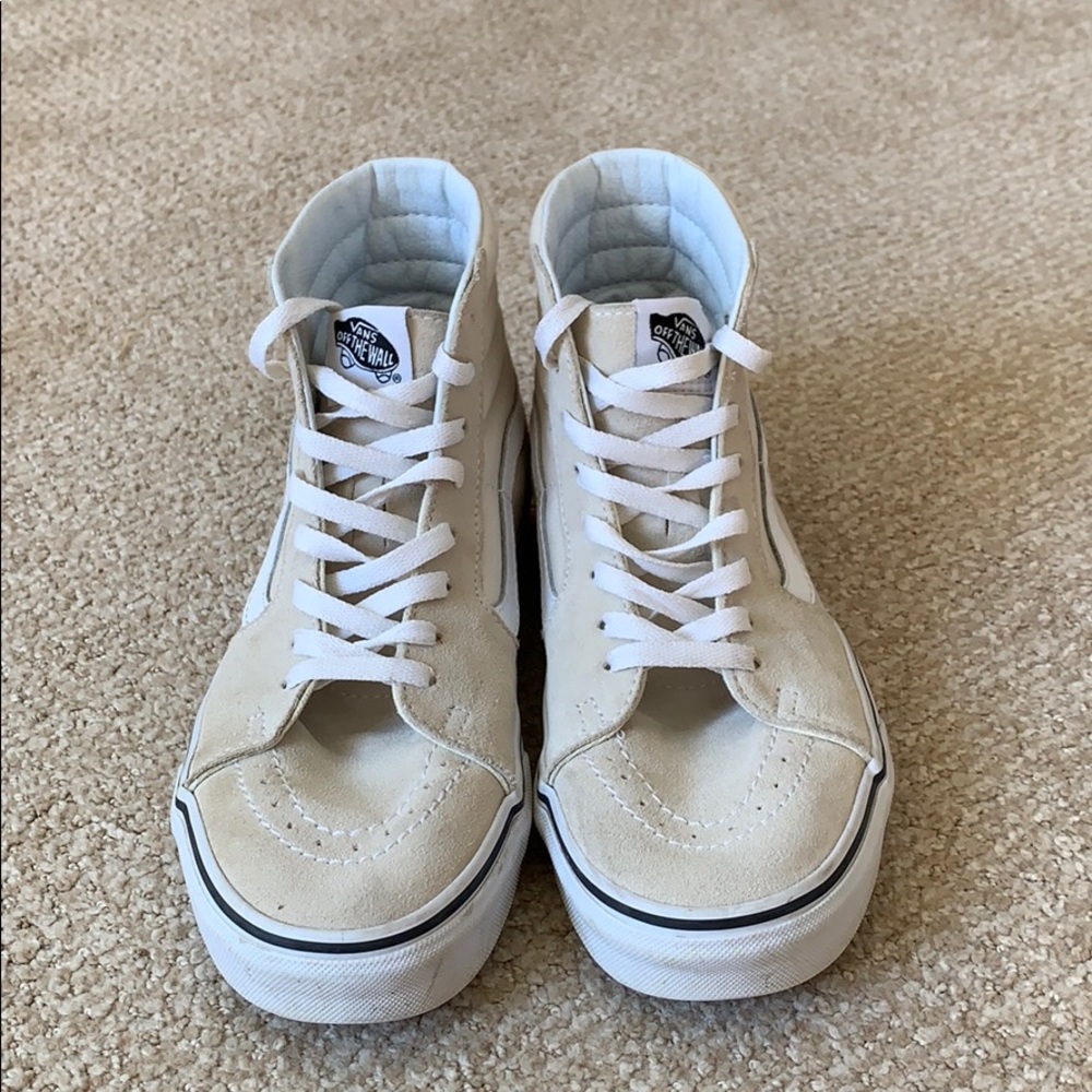 cream high top vans